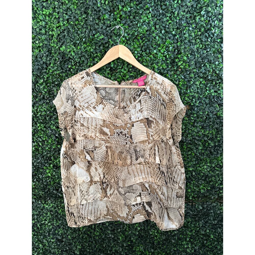 Sunny Leigh, Snake Print Sleeveless Thin Blouse, Women’s Size XL